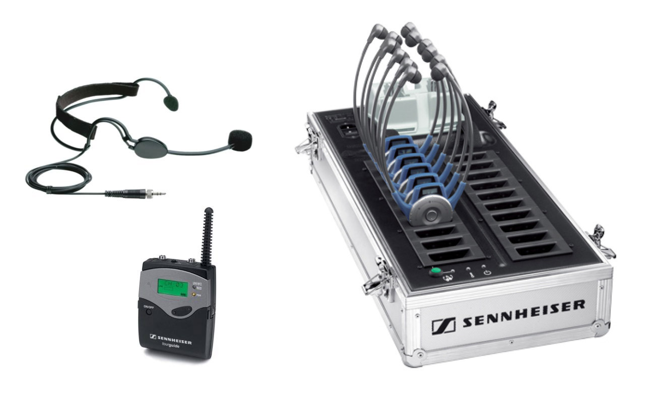 Комплект обладнання для екскурсій із навушниками. Оренда, прокат Київ Україна